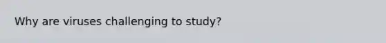 Why are viruses challenging to study?