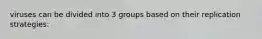 viruses can be divided into 3 groups based on their replication strategies: