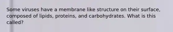 Some viruses have a membrane like structure on their surface, composed of lipids, proteins, and carbohydrates. What is this called?