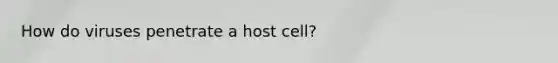 How do viruses penetrate a host cell?