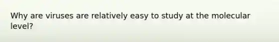 Why are viruses are relatively easy to study at the molecular level?