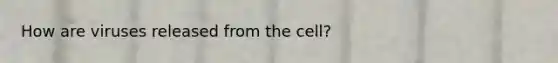 How are viruses released from the cell?