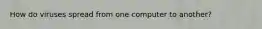 How do viruses spread from one computer to another?