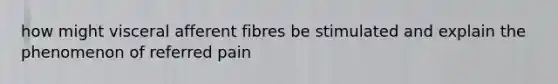 how might visceral afferent fibres be stimulated and explain the phenomenon of referred pain