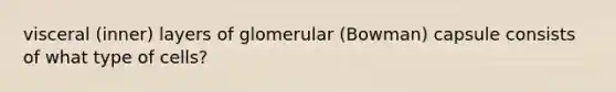 visceral (inner) layers of glomerular (Bowman) capsule consists of what type of cells?