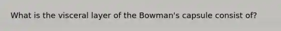 What is the visceral layer of the Bowman's capsule consist of?