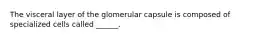 The visceral layer of the glomerular capsule is composed of specialized cells called ______.