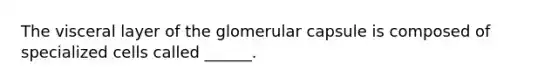 The visceral layer of the glomerular capsule is composed of specialized cells called ______.