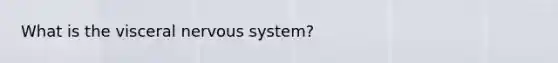 What is the visceral nervous system?