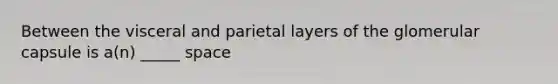 Between the visceral and parietal layers of the glomerular capsule is a(n) _____ space