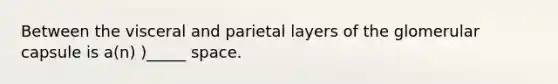 Between the visceral and parietal layers of the glomerular capsule is a(n) )_____ space.