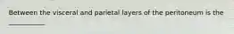 Between the visceral and parietal layers of the peritoneum is the ___________