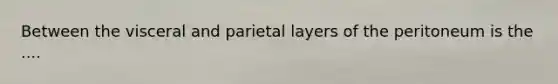 Between the visceral and parietal layers of the peritoneum is the ....