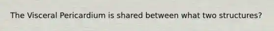 The Visceral Pericardium is shared between what two structures?