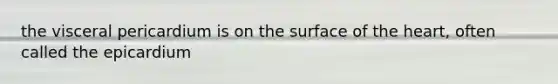 the visceral pericardium is on the surface of the heart, often called the epicardium