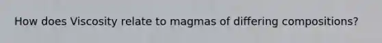 How does Viscosity relate to magmas of differing compositions?