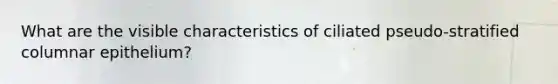 What are the visible characteristics of ciliated pseudo-stratified columnar epithelium?