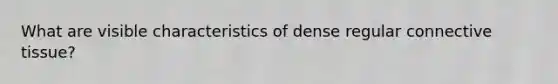 What are visible characteristics of dense regular connective tissue?