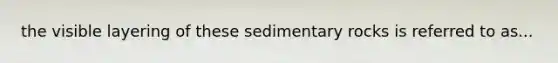 the visible layering of these sedimentary rocks is referred to as...