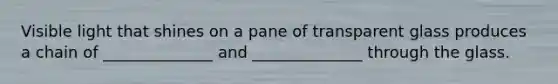 Visible light that shines on a pane of transparent glass produces a chain of ______________ and ______________ through the glass.