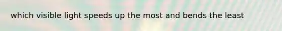 which visible light speeds up the most and bends the least