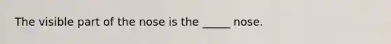 The visible part of the nose is the _____ nose.