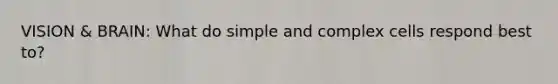 VISION & BRAIN: What do simple and complex cells respond best to?