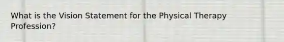 What is the Vision Statement for the Physical Therapy Profession?