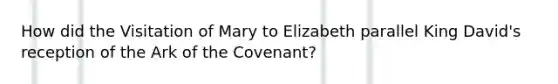 How did the Visitation of Mary to Elizabeth parallel King David's reception of the Ark of the Covenant?