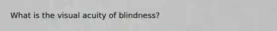 What is the visual acuity of blindness?