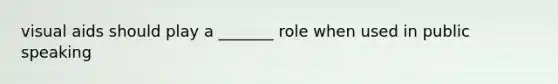 visual aids should play a _______ role when used in public speaking