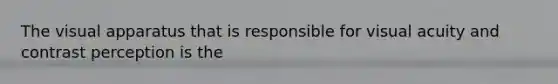 The visual apparatus that is responsible for visual acuity and contrast perception is the