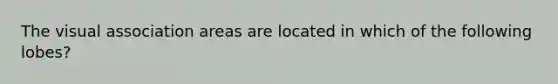 The visual association areas are located in which of the following lobes?