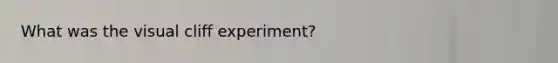 What was the visual cliff experiment?