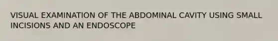 VISUAL EXAMINATION OF THE ABDOMINAL CAVITY USING SMALL INCISIONS AND AN ENDOSCOPE