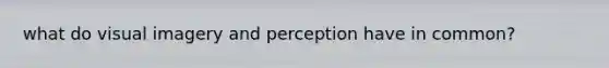 what do visual imagery and perception have in common?