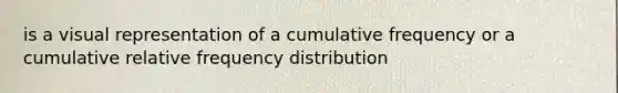 is a visual representation of a cumulative frequency or a cumulative relative frequency distribution