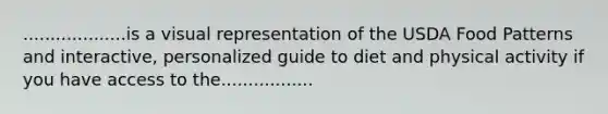 ...................is a visual representation of the USDA Food Patterns and interactive, personalized guide to diet and physical activity if you have access to the.................