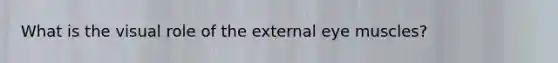 What is the visual role of the external eye muscles?