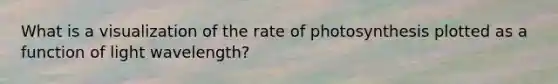 What is a visualization of the rate of photosynthesis plotted as a function of light wavelength?