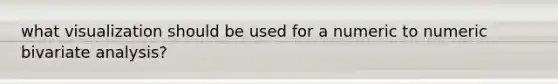 what visualization should be used for a numeric to numeric bivariate analysis?