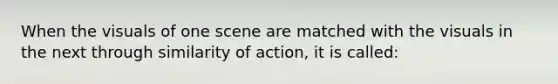 When the visuals of one scene are matched with the visuals in the next through similarity of action, it is called: