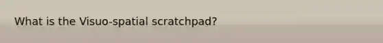 What is the Visuo-spatial scratchpad?