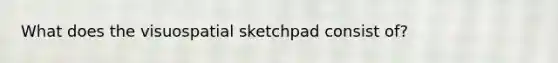 What does the visuospatial sketchpad consist of?