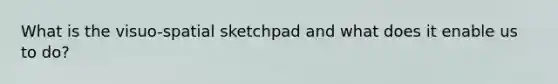 What is the visuo-spatial sketchpad and what does it enable us to do?