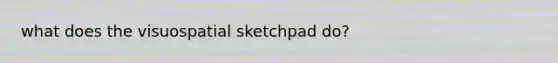 what does the visuospatial sketchpad do?