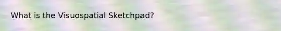 What is the Visuospatial Sketchpad?