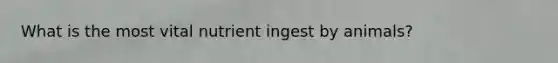 What is the most vital nutrient ingest by animals?