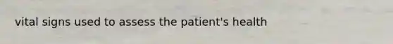 vital signs used to assess the patient's health