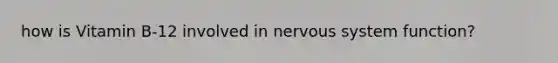 how is Vitamin B-12 involved in nervous system function?